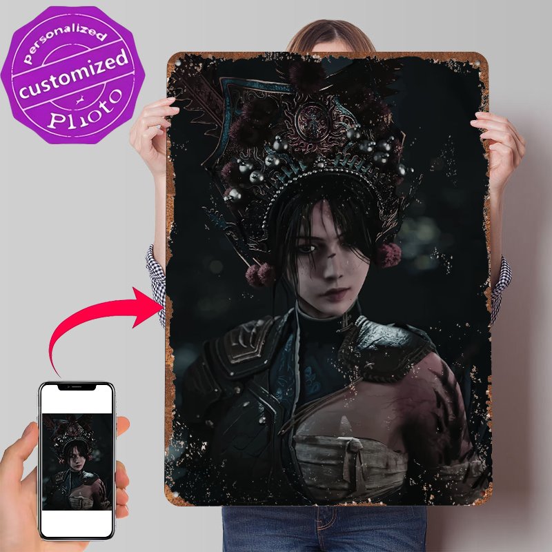Women Accessories Poster - Kriegerin mit Verziertem Kopfschmuck Metallposter Individualisierte