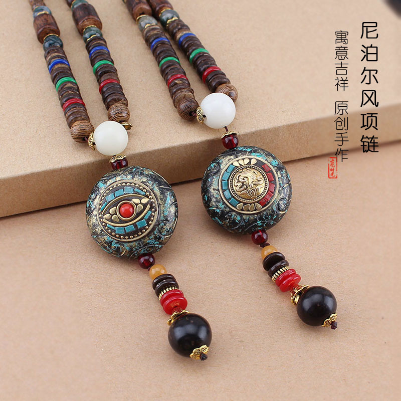 Women Accessories Nepal - Nepal Anhänger Pullover Kette Holz Buddha