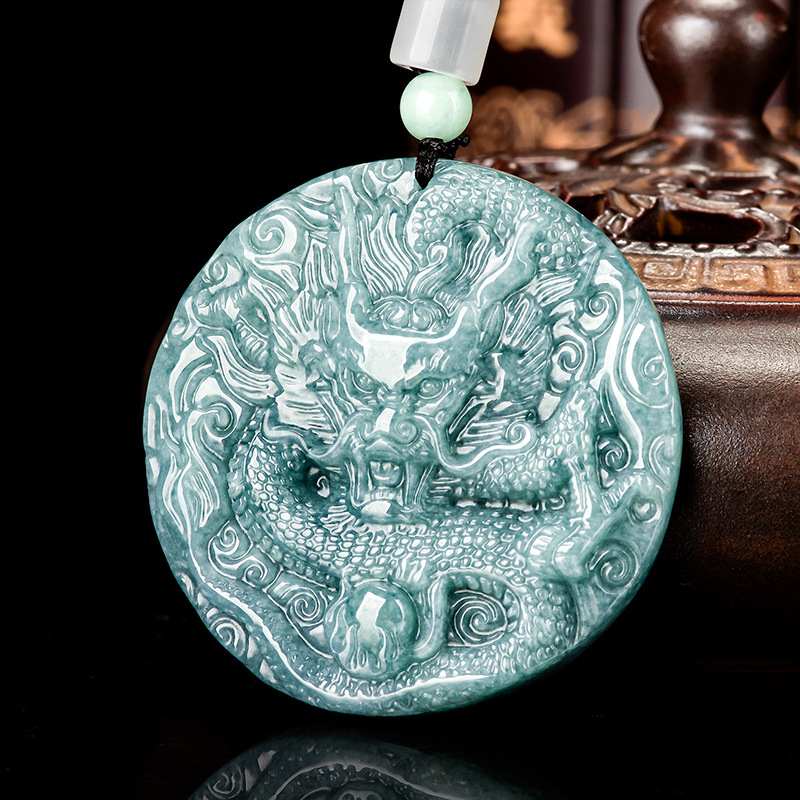 Women Accessories Gift - Burmesische Jadeit-Drachen-Anhänger-Halskette, Geschenke für Frauen, Modeaccessoires,
