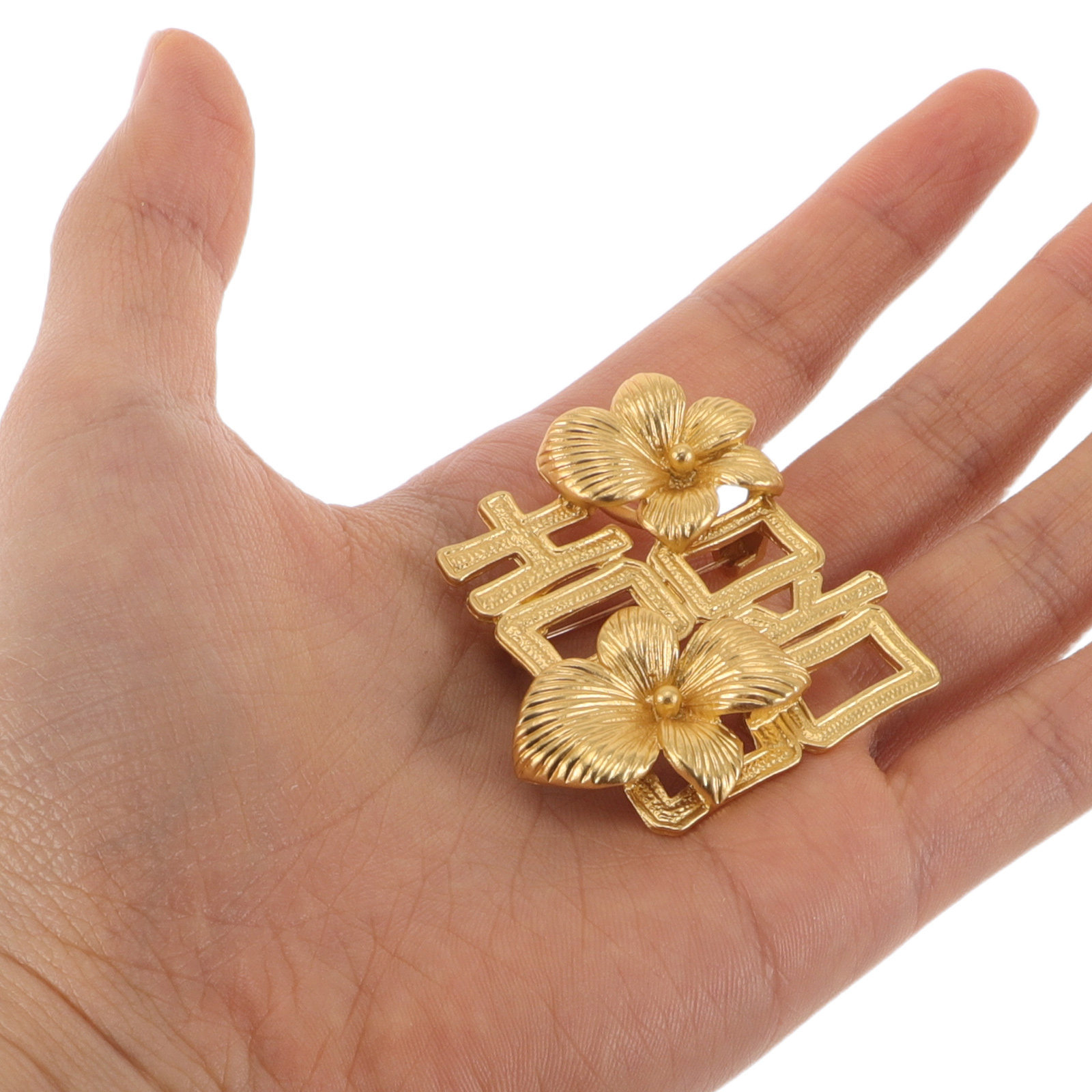 Brooch Pin Gold - 2 Stücke Hochzeitsbroschen Chinesisches Traditionelles Glücksmotiv