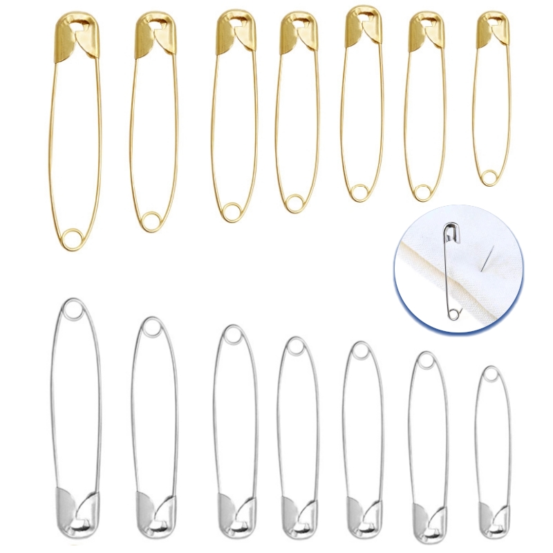 Brooch Pin Gold - 100 Stück/Set Edelstahl Sicherheitsnadeln 18-53mm Goldfarben