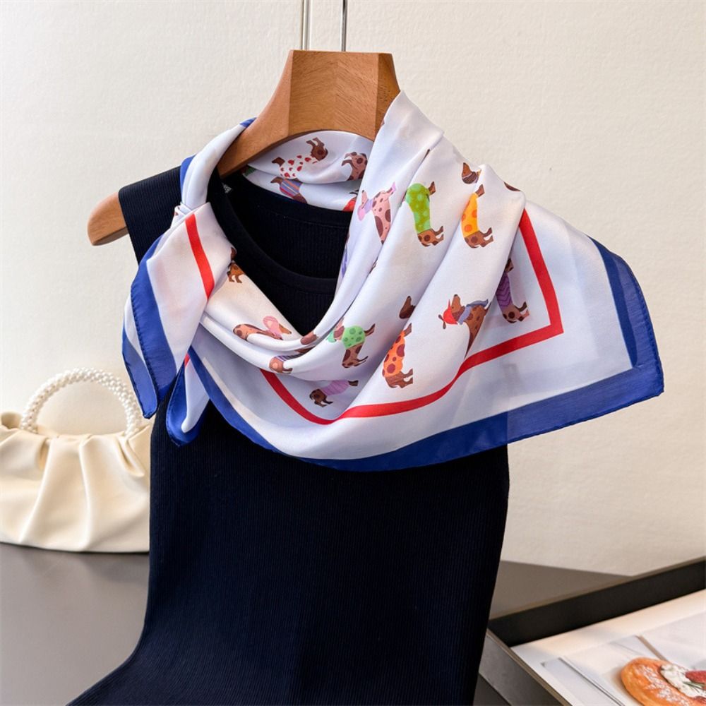 Women'S Korean Accessories - Bedruckter Schal mit Dackel-Print, Y2K-Geometrische Form,