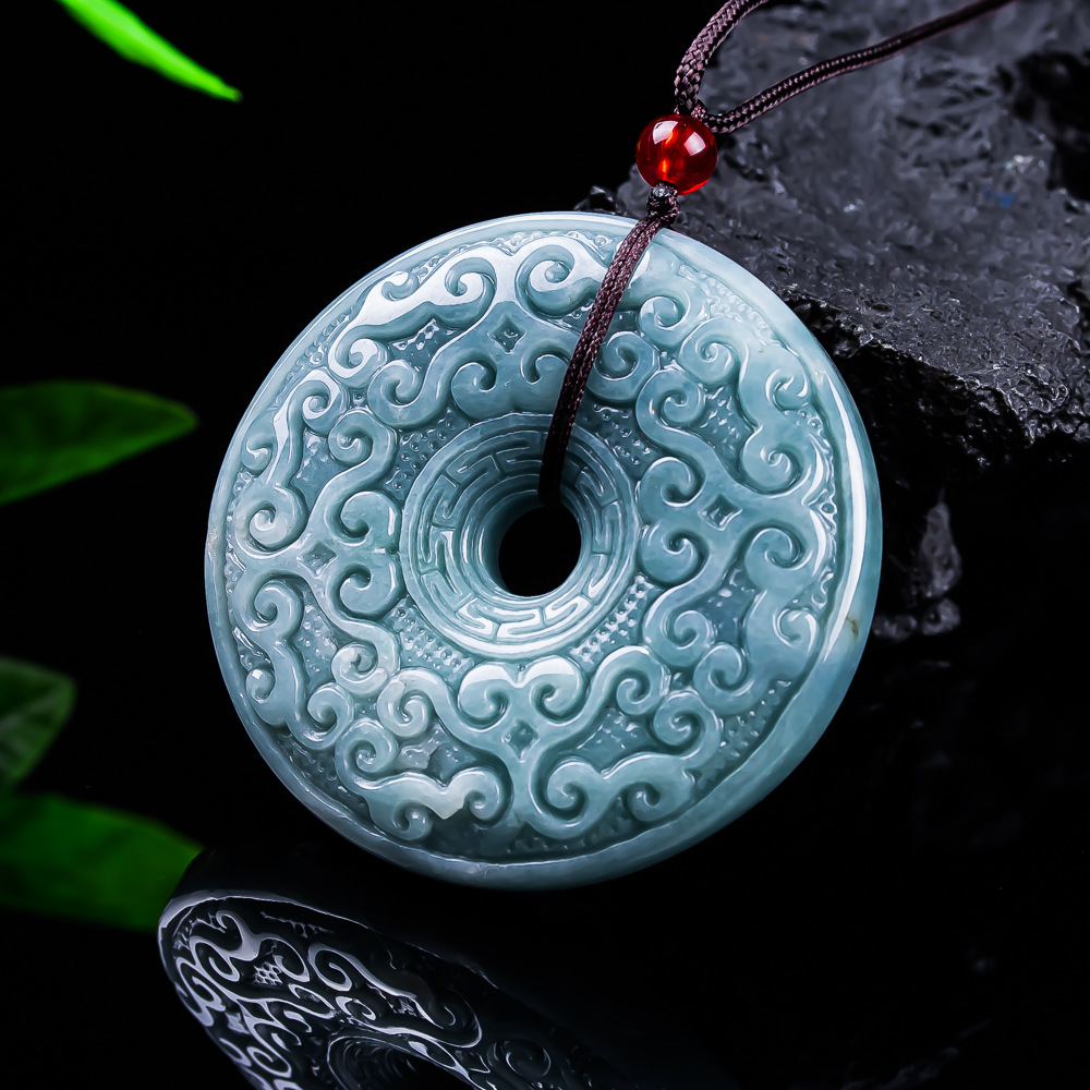 Women Accessories Gift - Natürliche burmesische Jadeit-Blumen-Anhänger-Halskette, Vintage-Designer-Schmuck, luxuriöse Accessoires,