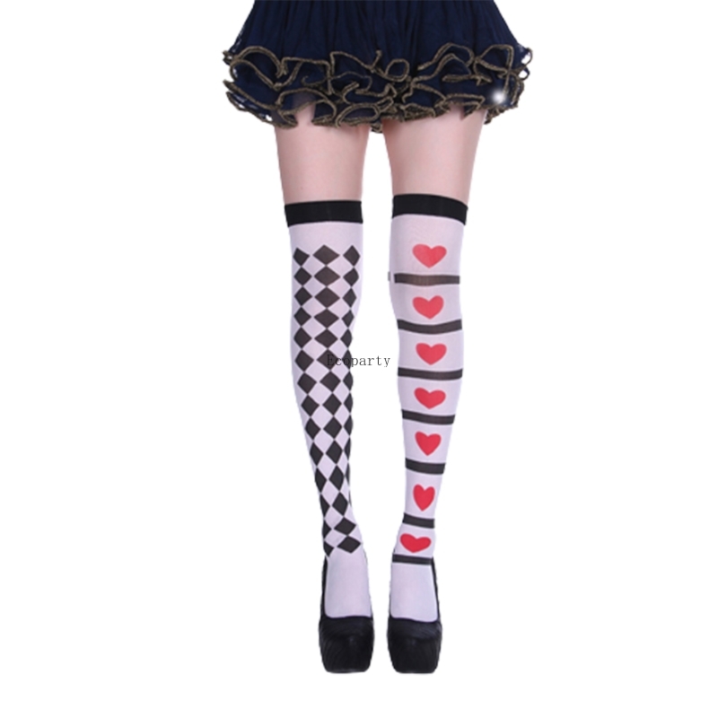Women Accessories App - Halloween Frauen Oberschenkel Hohe Strümpfe Poker