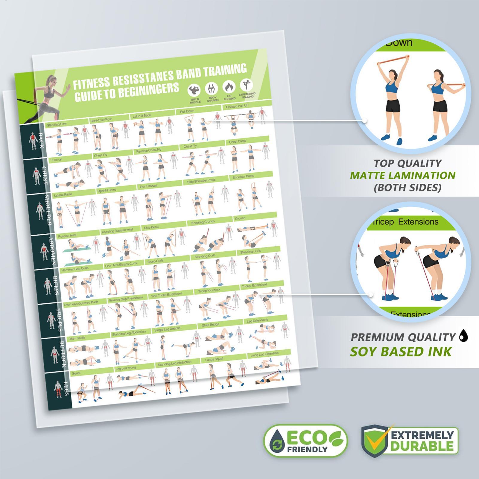 Women Accessories Poster - Fitness-Poster, Widerstandsbänder, Fitness-Zubehör, Krafttrainingsanleitung für Frauen,