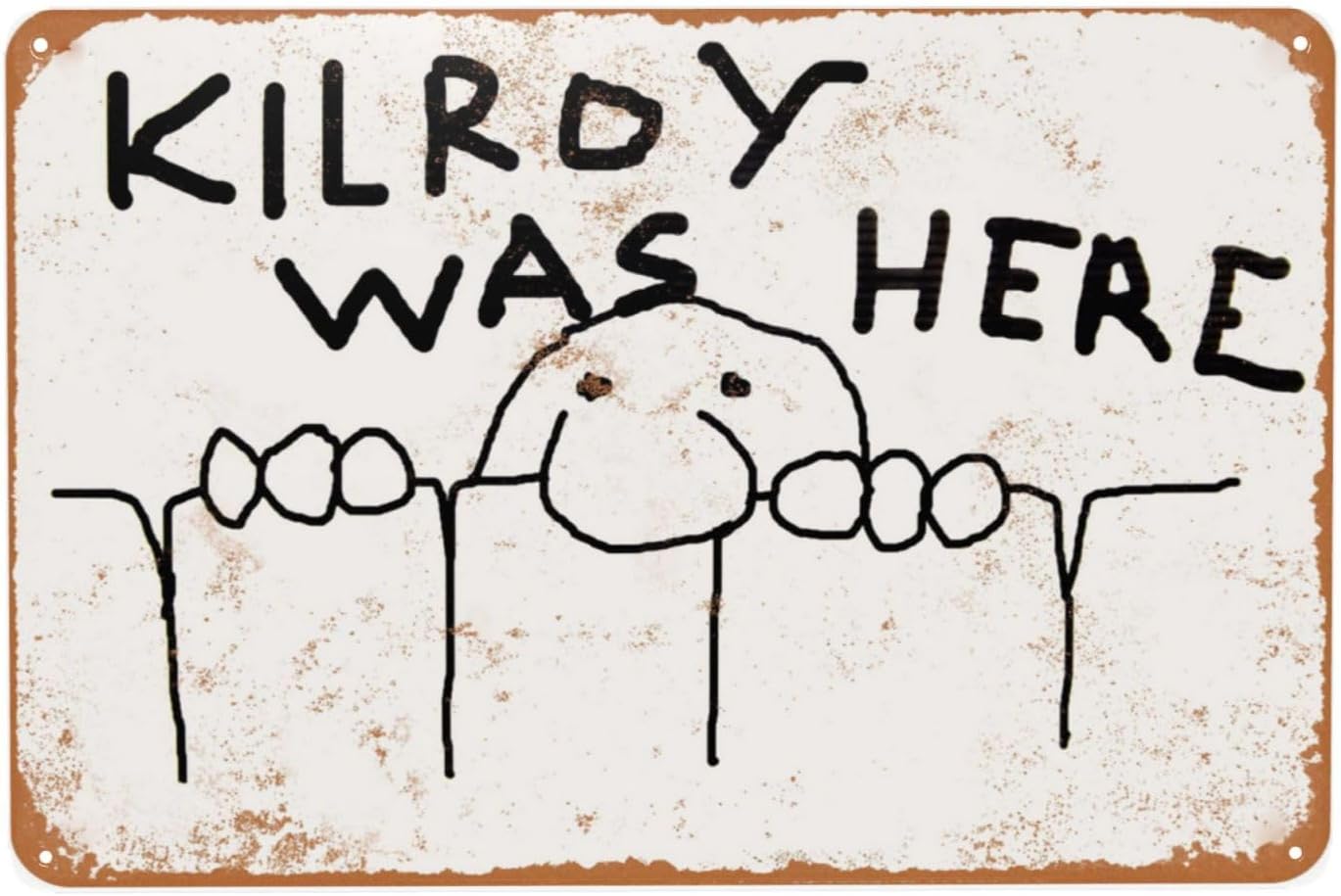 Women Accessories Poster - Vintage Metallschild, „Kilroy Was Here“ Blechschilder,