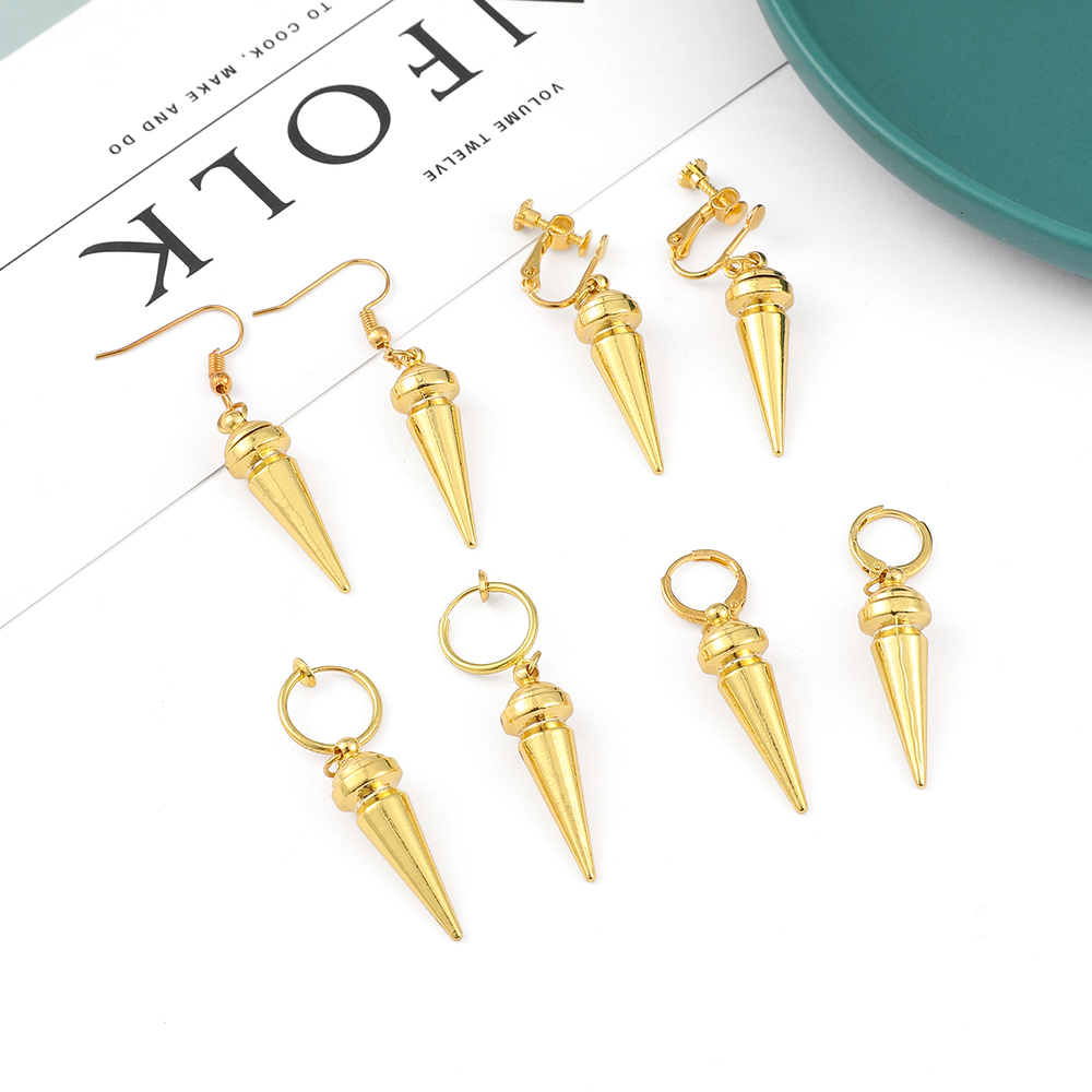 Women Accessories Earrings - Modischer Anime-Ohrring in Goldfarbe, Minimalistischer Schmuck,