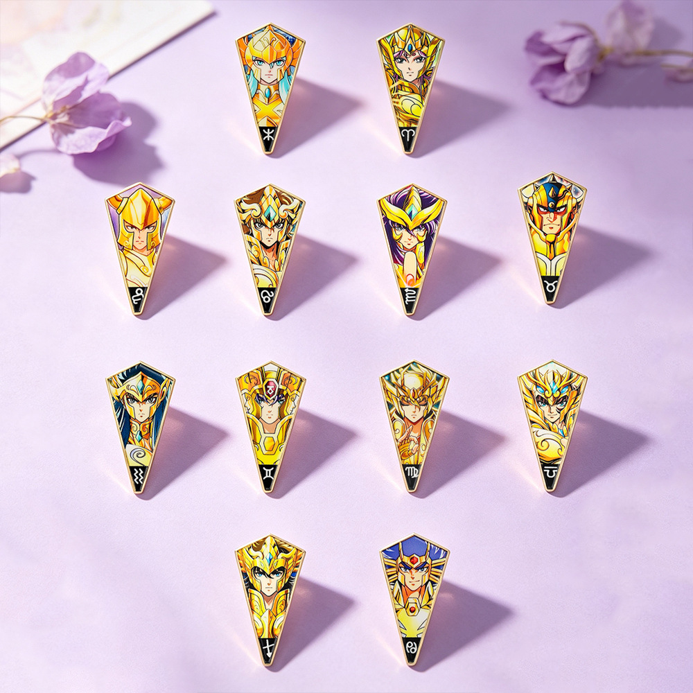 6-12 Stück Anime Saint Seiya E – Brooch Pin Gold Bewertung und Preis