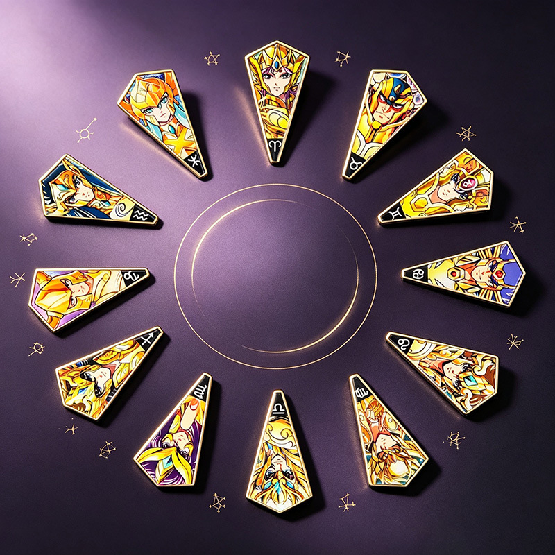 6-12 Stück Anime Saint Seiya E – Brooch Pin Gold Bewertung und Preis