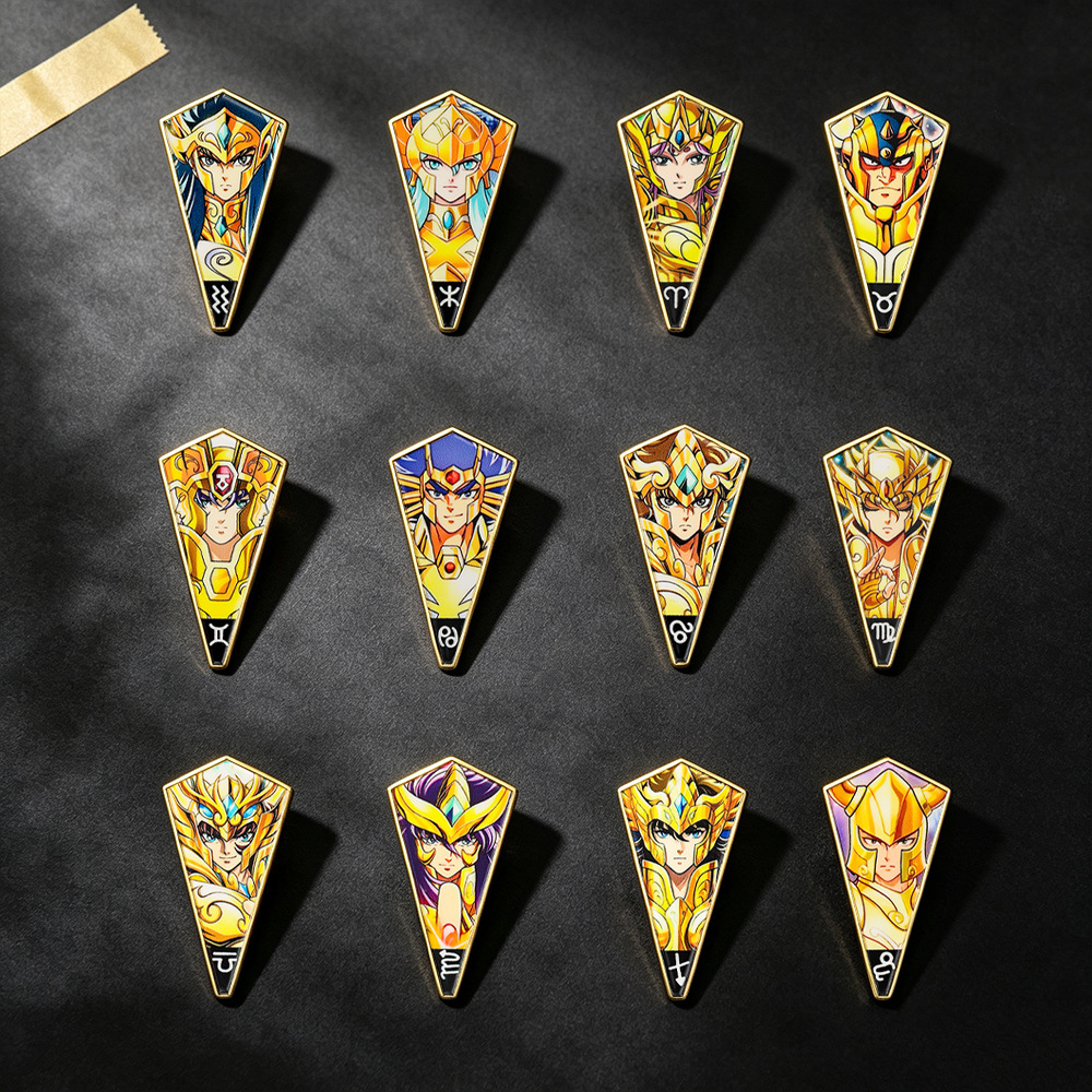 6-12 Stück Anime Saint Seiya E – Brooch Pin Gold Bewertung und Preis