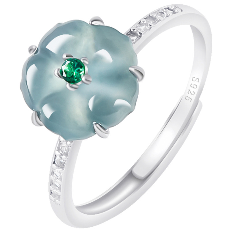 Blaue Burmesische Jadeit-Blume – Women Accessories Gift Bewertung und Preis
