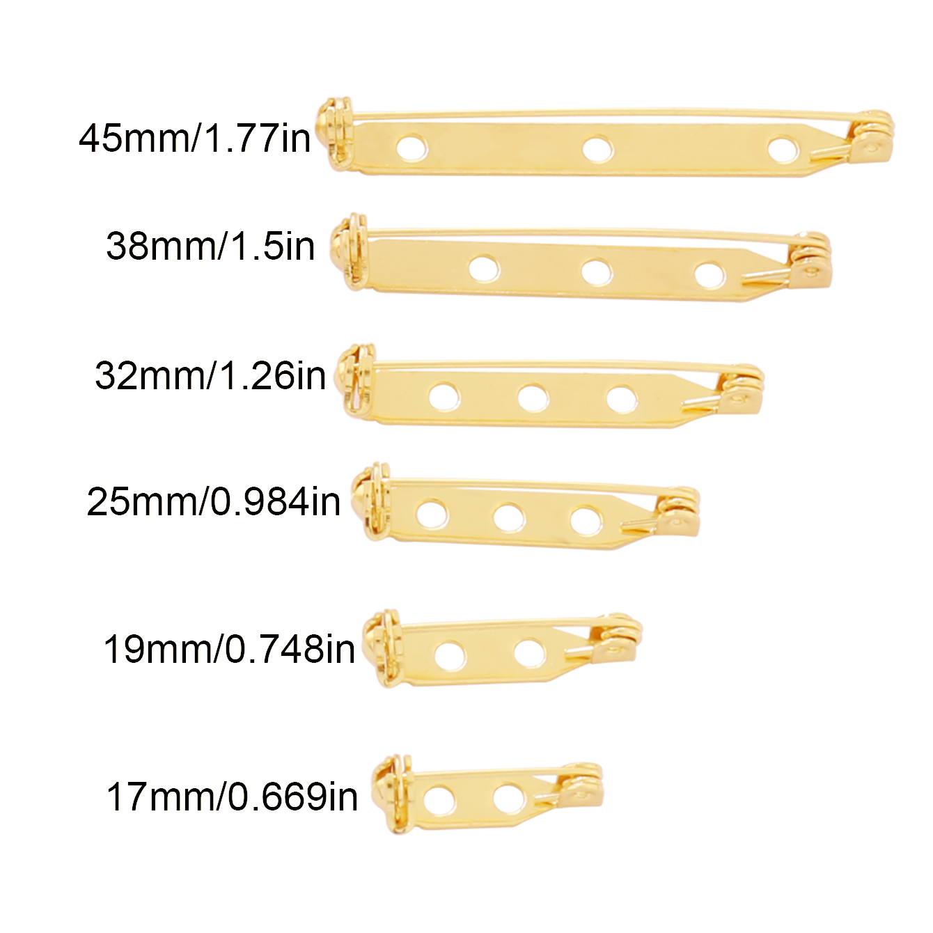 10 stücke 17-45mm Brosche Clip – Brooch Pin Gold Bewertung und Preis