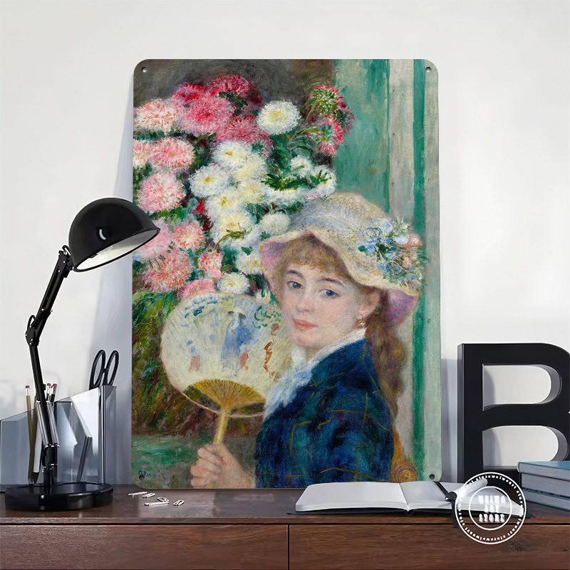 Junge Frau mit Fächer und Blum – Women Accessories Poster Bewertung und Preis
