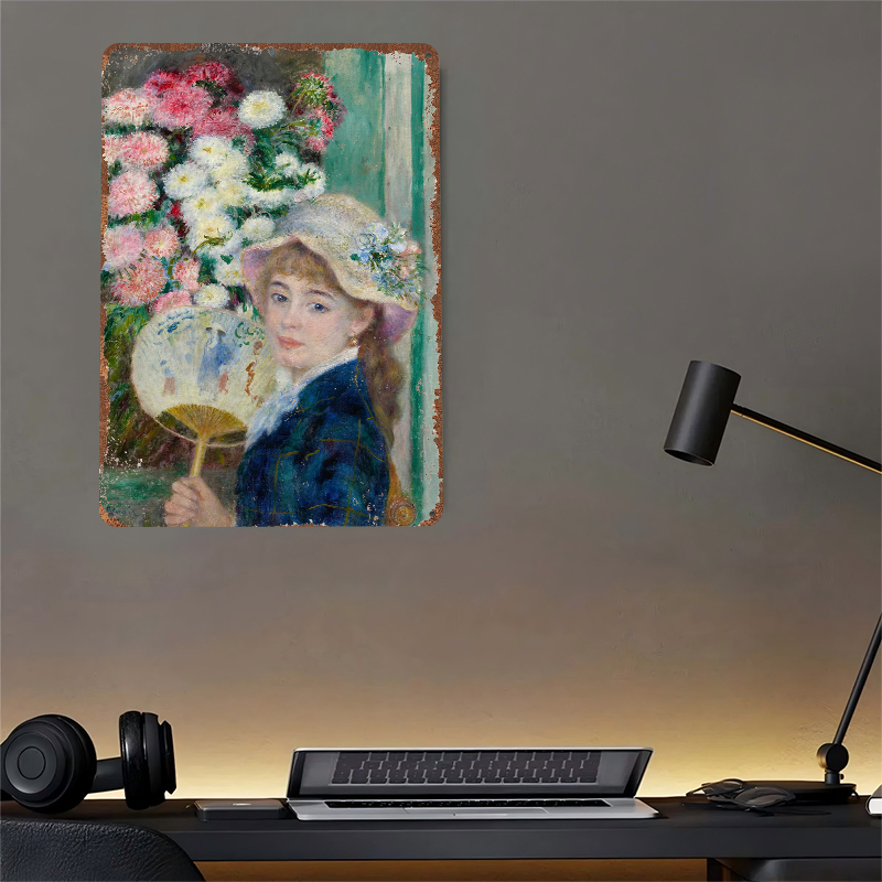 Junge Frau mit Fächer und Blum – Women Accessories Poster Bewertung und Preis