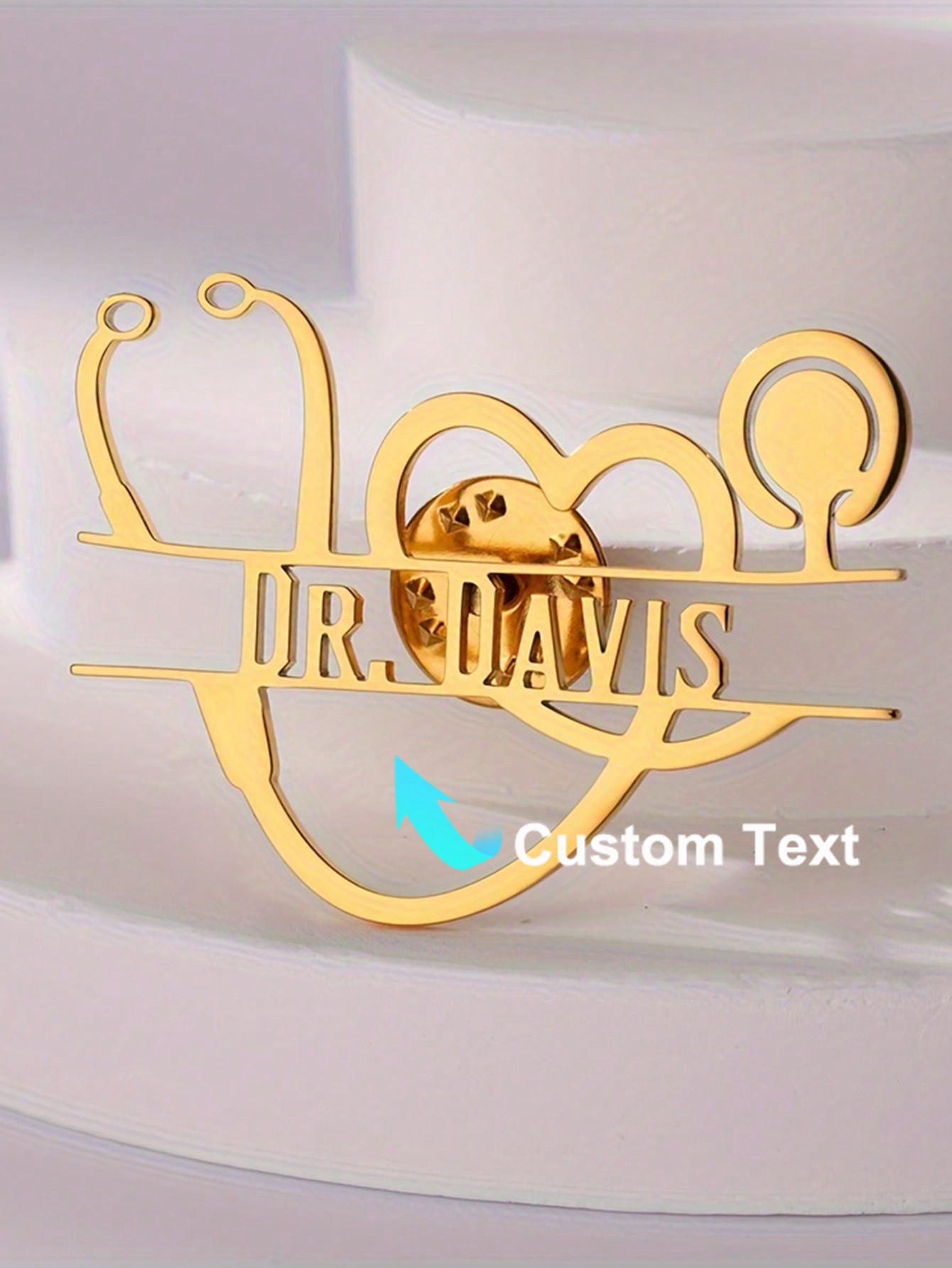 Personalisierte Vintage Stetho – Brooch Pin Gold Bewertung und Preis