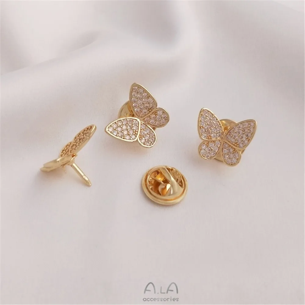 14K vergoldete Micro-Intarsien – Brooch Pin Gold Bewertung und Preis