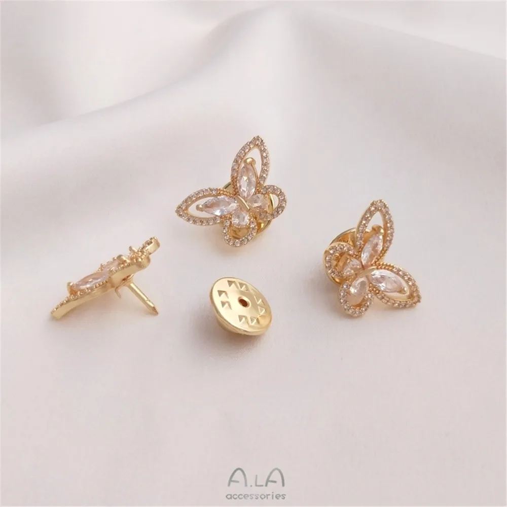 14K vergoldete Micro-Intarsien – Brooch Pin Gold Bewertung und Preis