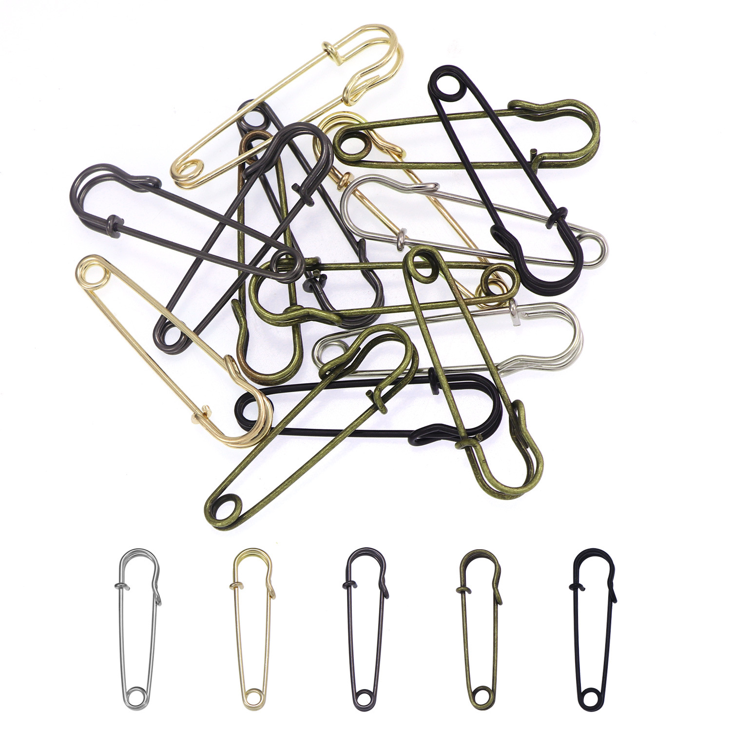 20 Stück 50 mm Metall-Sicherhe – Brooch Pin Gold Bewertung und Preis